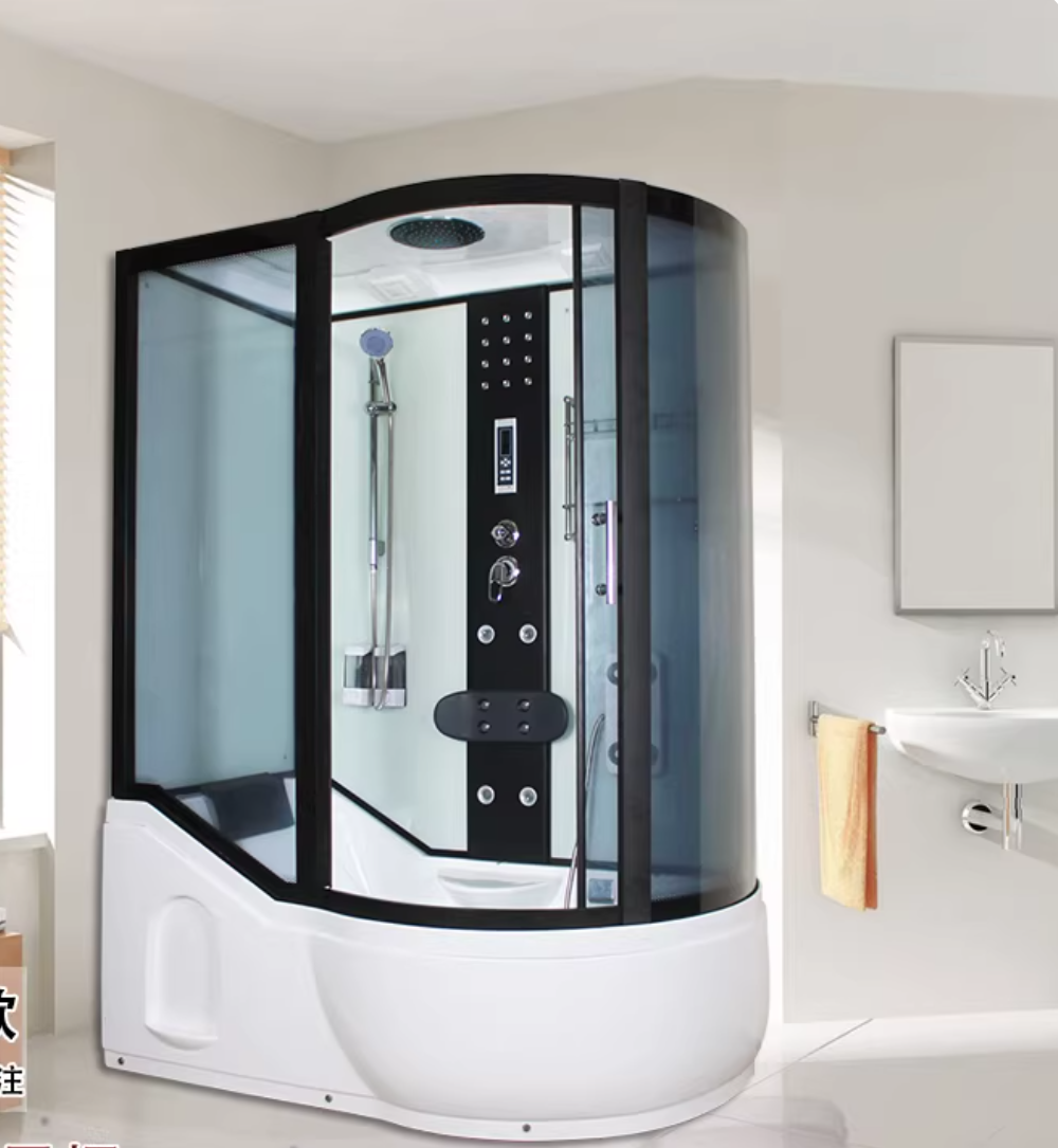 Tempered Glass Shower Stall Corner Shower Stall with Towel Bar Black White Clearhalo 'Bathroom Remodel & Bathroom Fixtures' 'Home Improvement' 'home_improvement' 'home_improvement_shower_stalls_enclosures' 'Shower Stalls & Enclosures' 'shower_stalls_enclosures' 'Showers & Bathtubs' ScreenShot_2026-01-19_163006_104