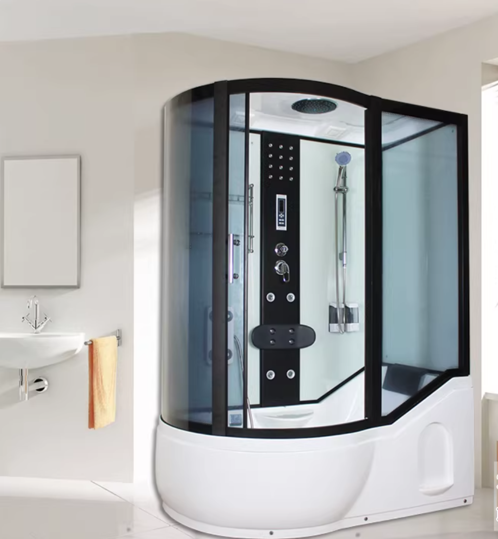 Tempered Glass Shower Stall Corner Shower Stall with Towel Bar Black White Clearhalo 'Bathroom Remodel & Bathroom Fixtures' 'Home Improvement' 'home_improvement' 'home_improvement_shower_stalls_enclosures' 'Shower Stalls & Enclosures' 'shower_stalls_enclosures' 'Showers & Bathtubs' ScreenShot_2026-01-19_163020_450