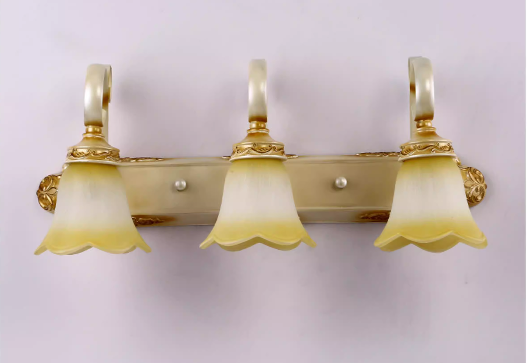 1/2/3-Head Flower Vanity Light Fixture Colonial Style Gold Opal Glass Wall Mounted Lamp for Bathroom Clearhalo 'Vanity Lights' 'Wall Lights' Lighting' ScreenShot_2026-01-27_172845_587