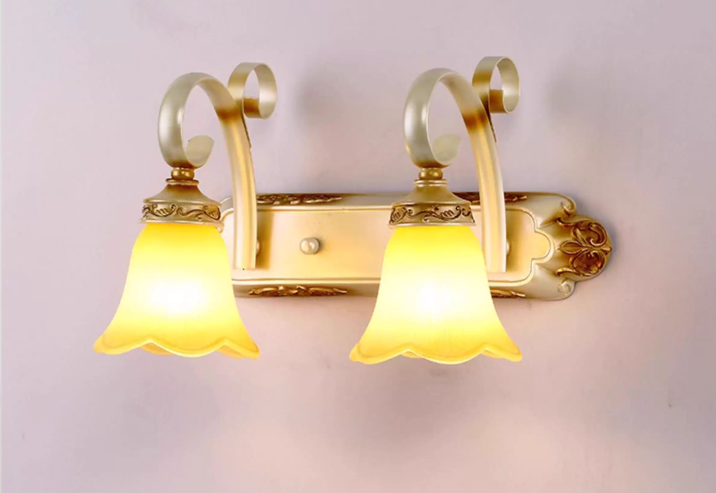 1/2/3-Head Flower Vanity Light Fixture Colonial Style Gold Opal Glass Wall Mounted Lamp for Bathroom 2.0 Gold Clearhalo 'Vanity Lights' 'Wall Lights' Lighting' ScreenShot_2026-01-27_172900_999