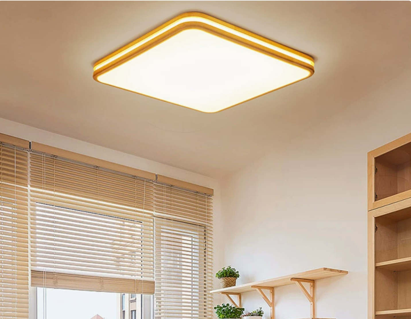 19.5"/25.5"/37.5" W Living Room LED Ceiling Lighting Modern Wood Flush Mount Light with Square/Rectangle Acrylic Shade, Warm/White Light Wood 19.5" Clearhalo 'Ceiling Lights' 'Close To Ceiling Lights' 'Close to ceiling' 'Flush mount' Lighting' ScreenShot_2026-02-02_181044_805