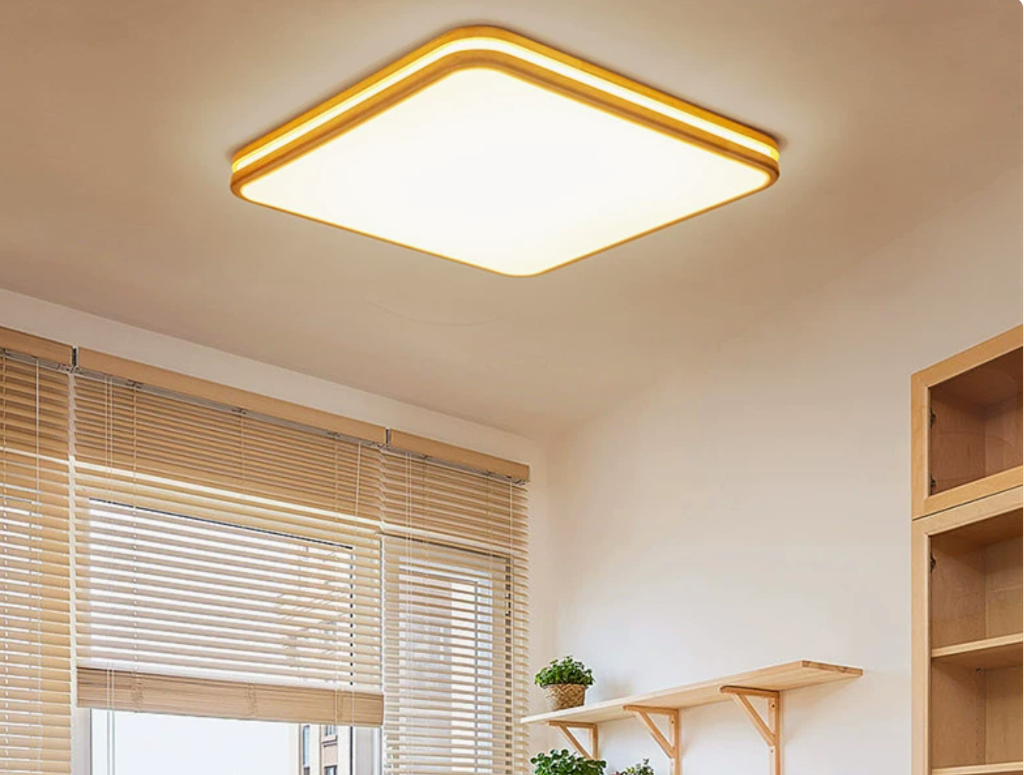 19.5"/25.5"/37.5" W Living Room LED Ceiling Lighting Modern Wood Flush Mount Light with Square/Rectangle Acrylic Shade, Warm/White Light Wood 16" Clearhalo 'Ceiling Lights' 'Close To Ceiling Lights' 'Close to ceiling' 'Flush mount' Lighting' ScreenShot_2026-02-02_181059_755