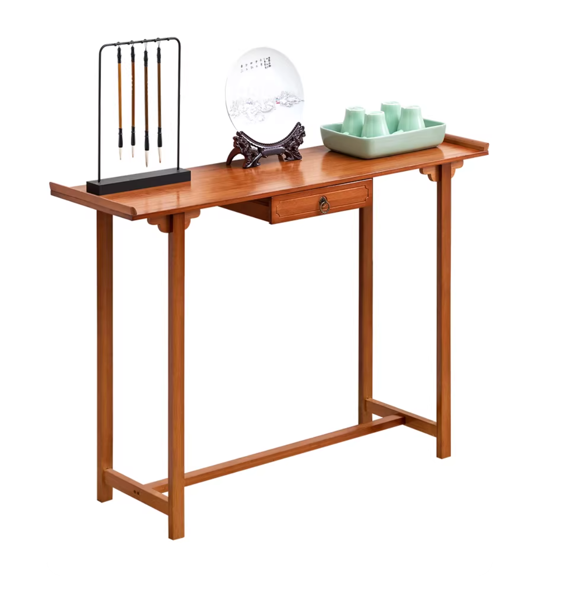 Mid-Century Modern Console Table Dark Brown Rectangle Console Table Drawers Included Clearhalo 'Console Tables' 'console_tables' 'Entry & Mudroom Furniture' 'furn' 'furn_console_tables' 'Furniture' ScreenShot_2026-02-02_181458_107