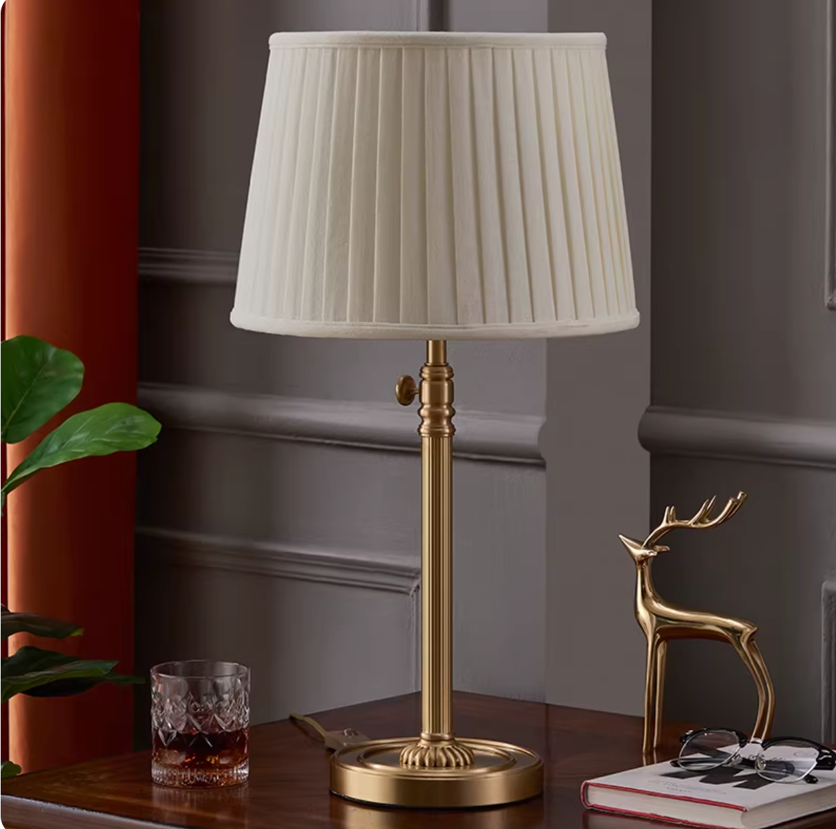 White Empire Shade Table Light Modern 1-Light Pleated Fabric Nightstand Lamp with Height Adjustable Design Clearhalo 'Lamps' 'Table Lamps' Lighting' ScreenShot_2026-04-10_122021_180