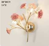 Branch Corridor Wall Lighting Contemporary Clear Crystal Raindrops 2 Heads Gold Wall Mount Lamp with Rose Design Gold Clearhalo 'Modern wall lights' 'Modern' 'Wall Lamps & Sconces' 'Wall Lights' Lighting' ScreenShot_2026-04-30_155402_544