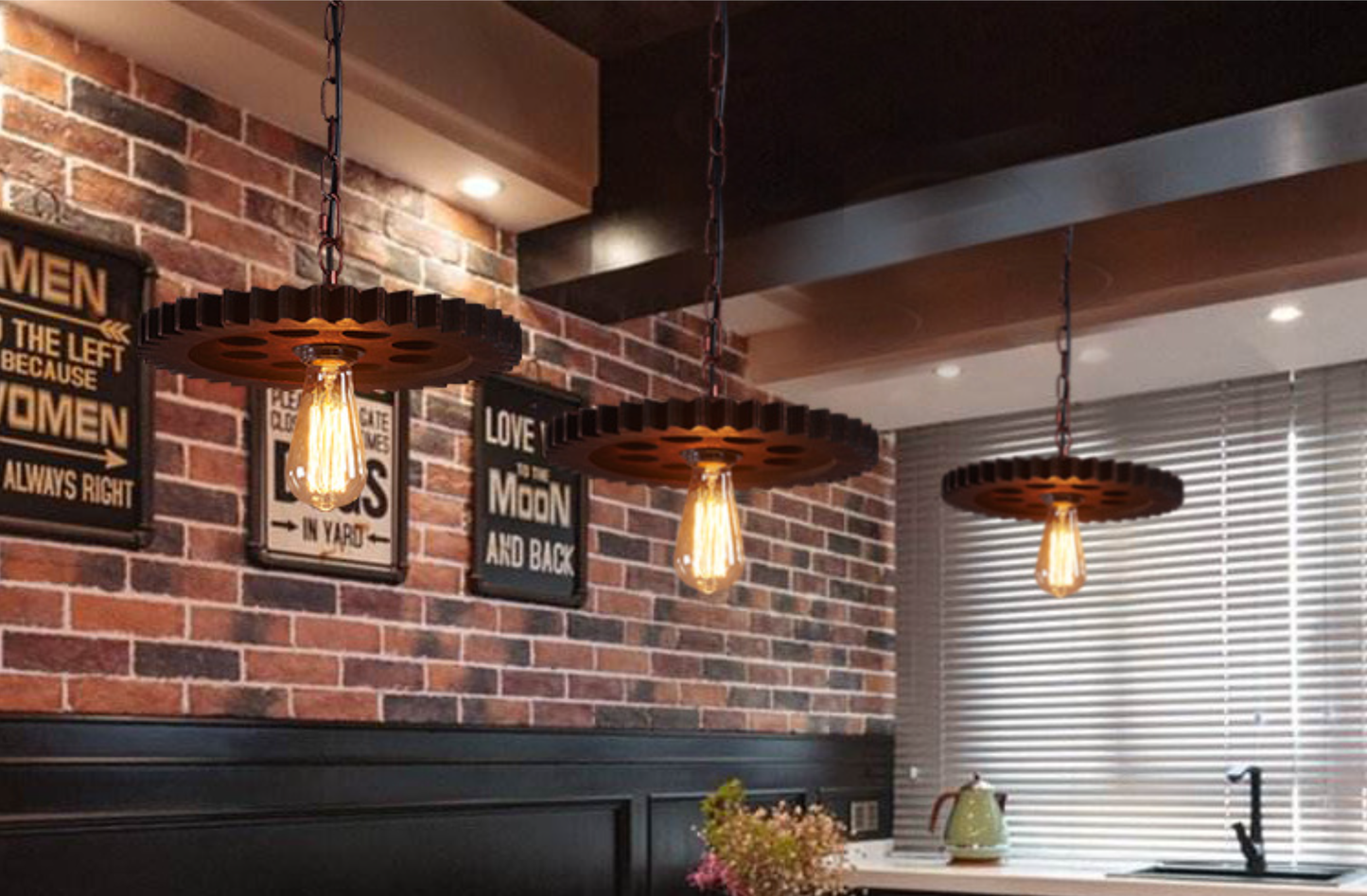 Gear Design Dining Room Pendant Lighting Antique Wrought Iron 1 Head Bronze Hanging Lamp with Adjustable Chain Clearhalo 'Art Deco Pendants' 'Cast Iron' 'Ceiling Lights' 'Ceramic' 'Crystal' 'Industrial Pendants' 'Industrial' 'Metal' 'Middle Century Pendants' 'Pendant Lights' 'Pendants' 'Tiffany' Lighting' ScreenShot_2026-05-05_100110_906