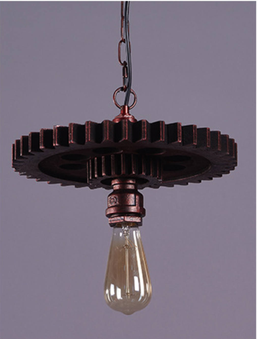 Gear Design Dining Room Pendant Lighting Antique Wrought Iron 1 Head Bronze Hanging Lamp with Adjustable Chain Bronze Clearhalo 'Art Deco Pendants' 'Cast Iron' 'Ceiling Lights' 'Ceramic' 'Crystal' 'Industrial Pendants' 'Industrial' 'Metal' 'Middle Century Pendants' 'Pendant Lights' 'Pendants' 'Tiffany' Lighting' ScreenShot_2026-05-05_100211_967