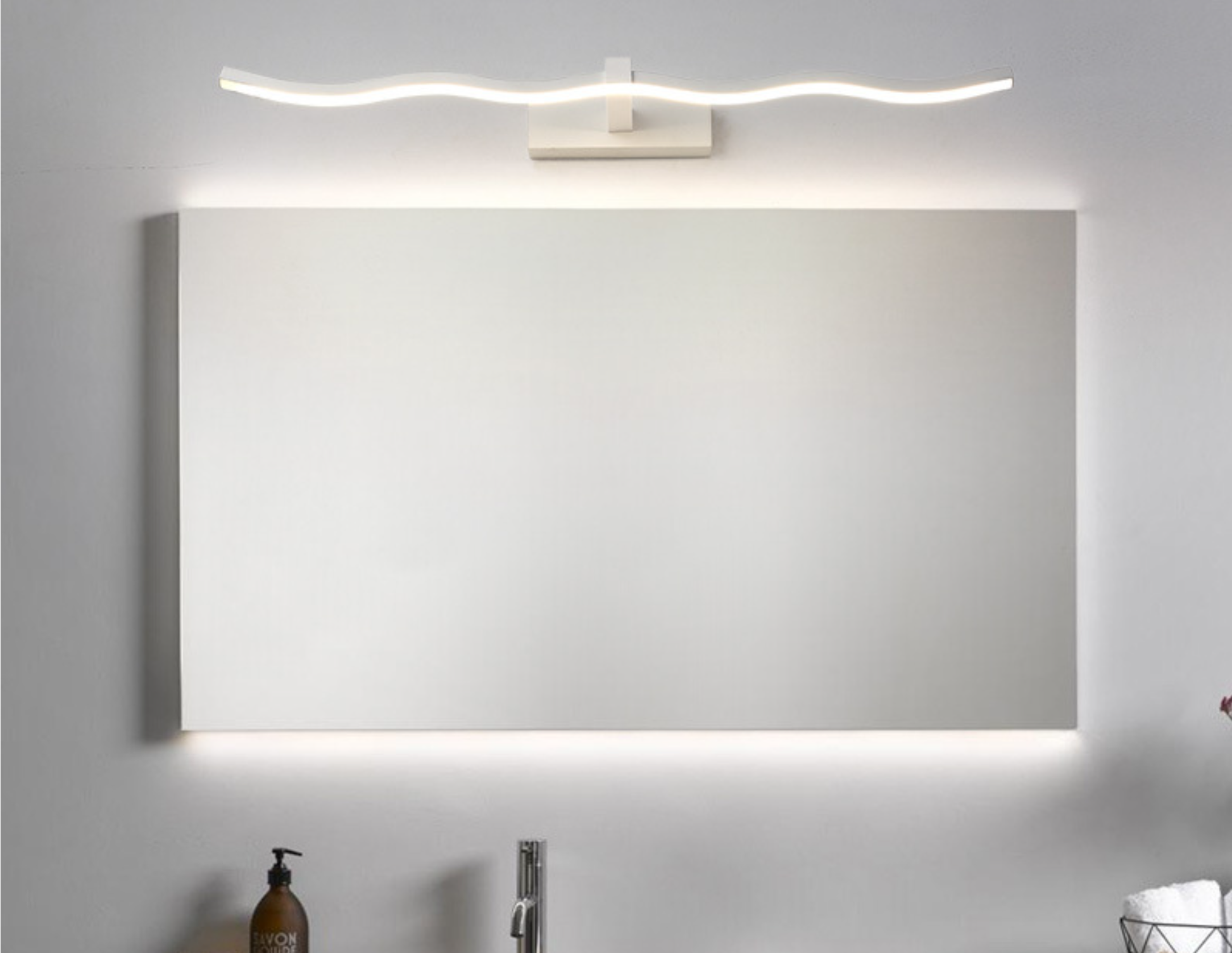 16"/26.5" L White Wave Vanity Light Fixture Simplicity LED Acrylic Wall Sconce Lighting for Bathroom Clearhalo 'Modern wall lights' 'Modern' 'Vanity Lights' 'Wall Lights' Lighting' ScreenShot_2026-06-03_160503_915
