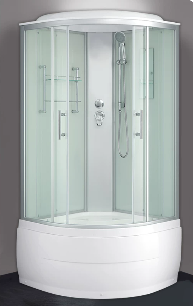 Framed Rounded Shower Stall with Shower Base Tempered Glass Shower Stall Frosted Glass Clearhalo 'Bathroom Remodel & Bathroom Fixtures' 'Home Improvement' 'home_improvement' 'home_improvement_shower_stalls_enclosures' 'Shower Stalls & Enclosures' 'shower_stalls_enclosures' 'Showers & Bathtubs' ScreenShot_2026-06-12_110716_168