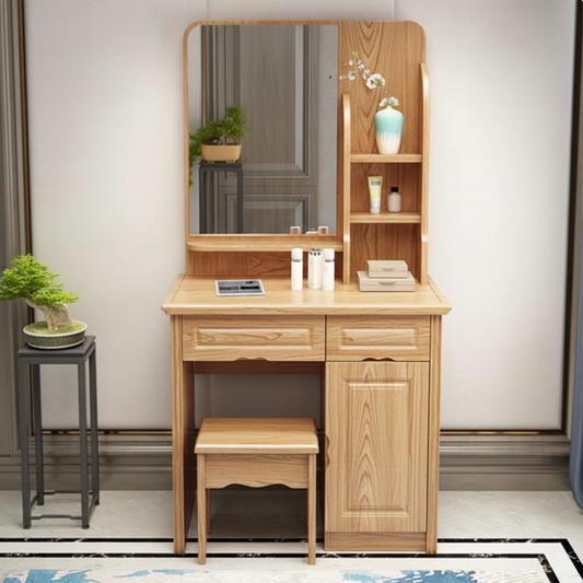 Traditional Make-up Vanity Home Rectangle Dressing Table with Mirror Makeup Vanity & Stools Natural Clearhalo 'Bedroom Furniture' 'furn' 'furn_makeup_vanities' 'Furniture' 'Makeup Vanities' 'makeup_vanities' ScreenShot_2026-06-23_152111_909_34b3cdc4-2628-43b6-ba58-ebfca8f2f0c4