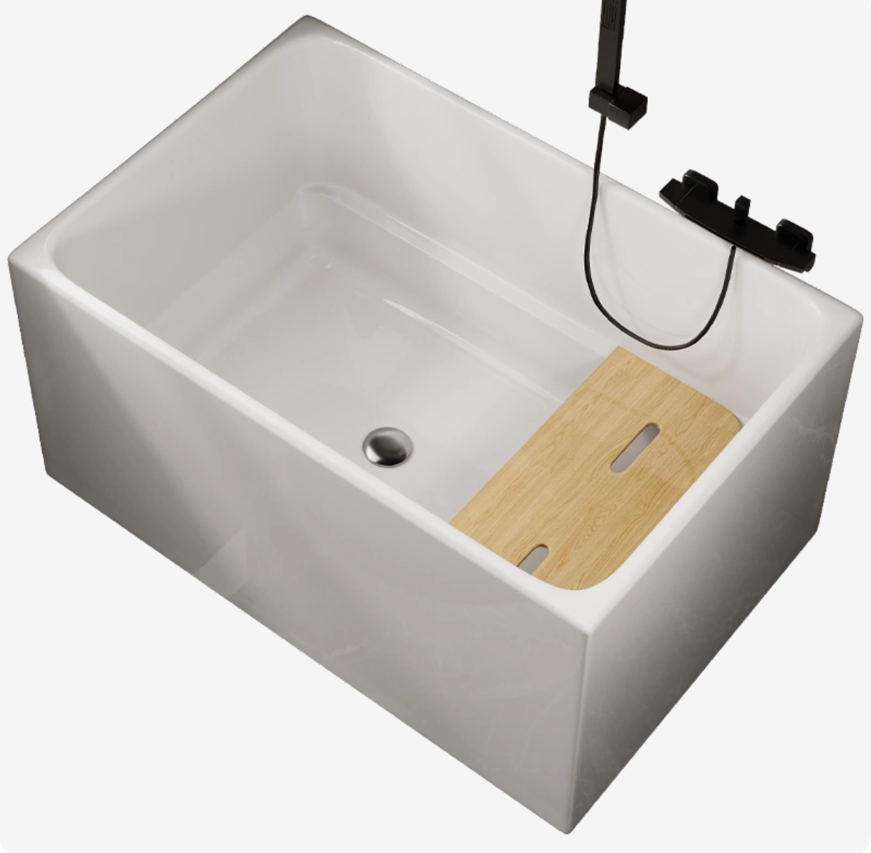 Modern Style Freestanding Bath Tub Rectangular Acrylic Soaking Bathtub in White Clearhalo 'Bathroom Remodel & Bathroom Fixtures' 'Bathtubs' 'Home Improvement' 'home_improvement' 'home_improvement_bathtubs' 'Showers & Bathtubs' ScreenShot_2026-06-24_140258_738