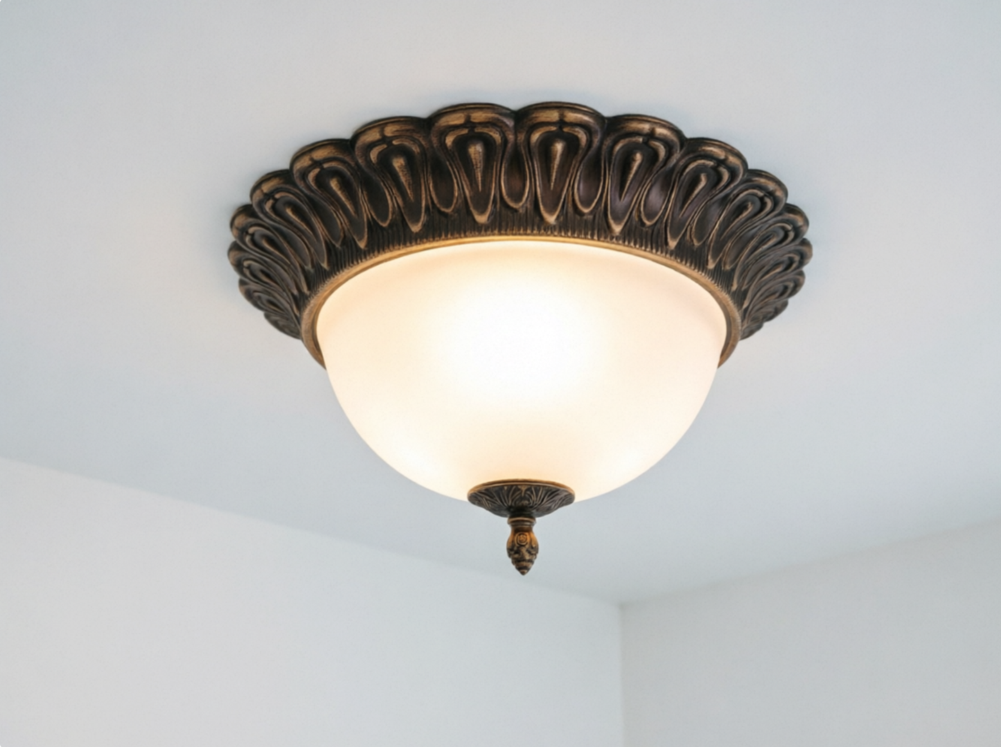 12.5"/15" Wide LED Flush Lamp Vintage Semi-Ball Amber Glass Ceiling Fixture in Brass for Balcony Clearhalo 'Ceiling Lights' 'Close To Ceiling Lights' 'Close to ceiling' 'Flush mount' Lighting' ScreenShot_2026-06-24_172949_834