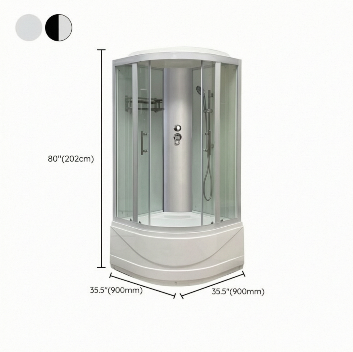 Round Tub & Shower Kit Double Sliding Tempered Glass Tub & Shower Kit Clearhalo 'Bathroom Remodel & Bathroom Fixtures' 'Home Improvement' 'home_improvement' 'home_improvement_shower_stalls_enclosures' 'Shower Stalls & Enclosures' 'shower_stalls_enclosures' 'Showers & Bathtubs' ScreenShot_2026-07-07_171806_020