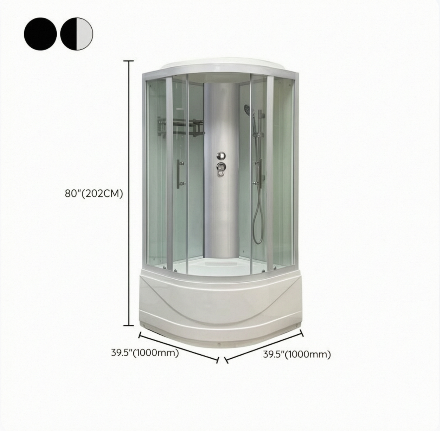 Round Tub & Shower Kit Double Sliding Tempered Glass Tub & Shower Kit Clearhalo 'Bathroom Remodel & Bathroom Fixtures' 'Home Improvement' 'home_improvement' 'home_improvement_shower_stalls_enclosures' 'Shower Stalls & Enclosures' 'shower_stalls_enclosures' 'Showers & Bathtubs' ScreenShot_2026-07-07_172031_490_18d38fde-28c7-41b0-a87f-9d31450187eb