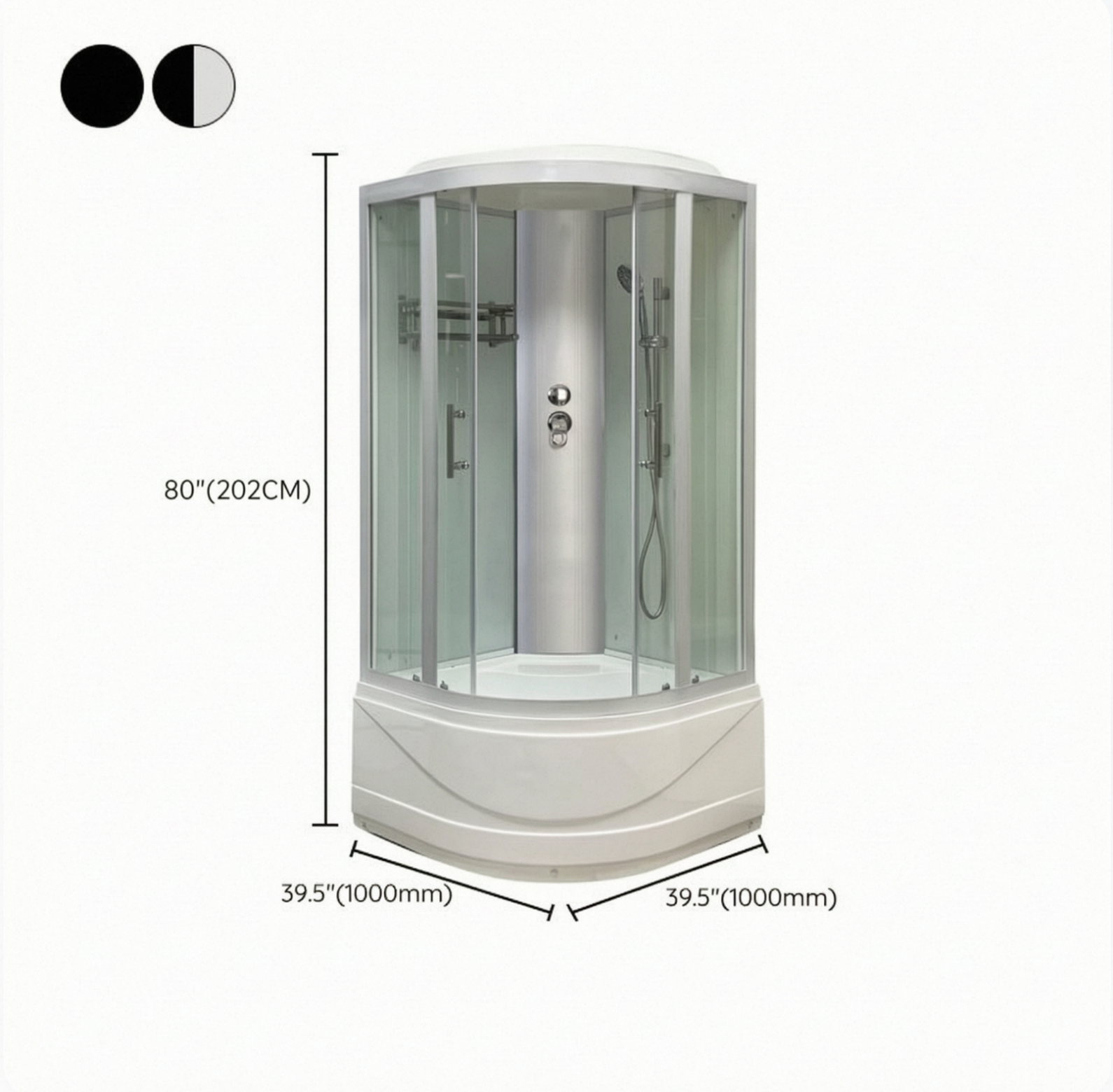 Round Tub & Shower Kit Double Sliding Tempered Glass Tub & Shower Kit Clearhalo 'Bathroom Remodel & Bathroom Fixtures' 'Home Improvement' 'home_improvement' 'home_improvement_shower_stalls_enclosures' 'Shower Stalls & Enclosures' 'shower_stalls_enclosures' 'Showers & Bathtubs' ScreenShot_2026-07-07_172031_490_18d38fde-28c7-41b0-a87f-9d31450187eb