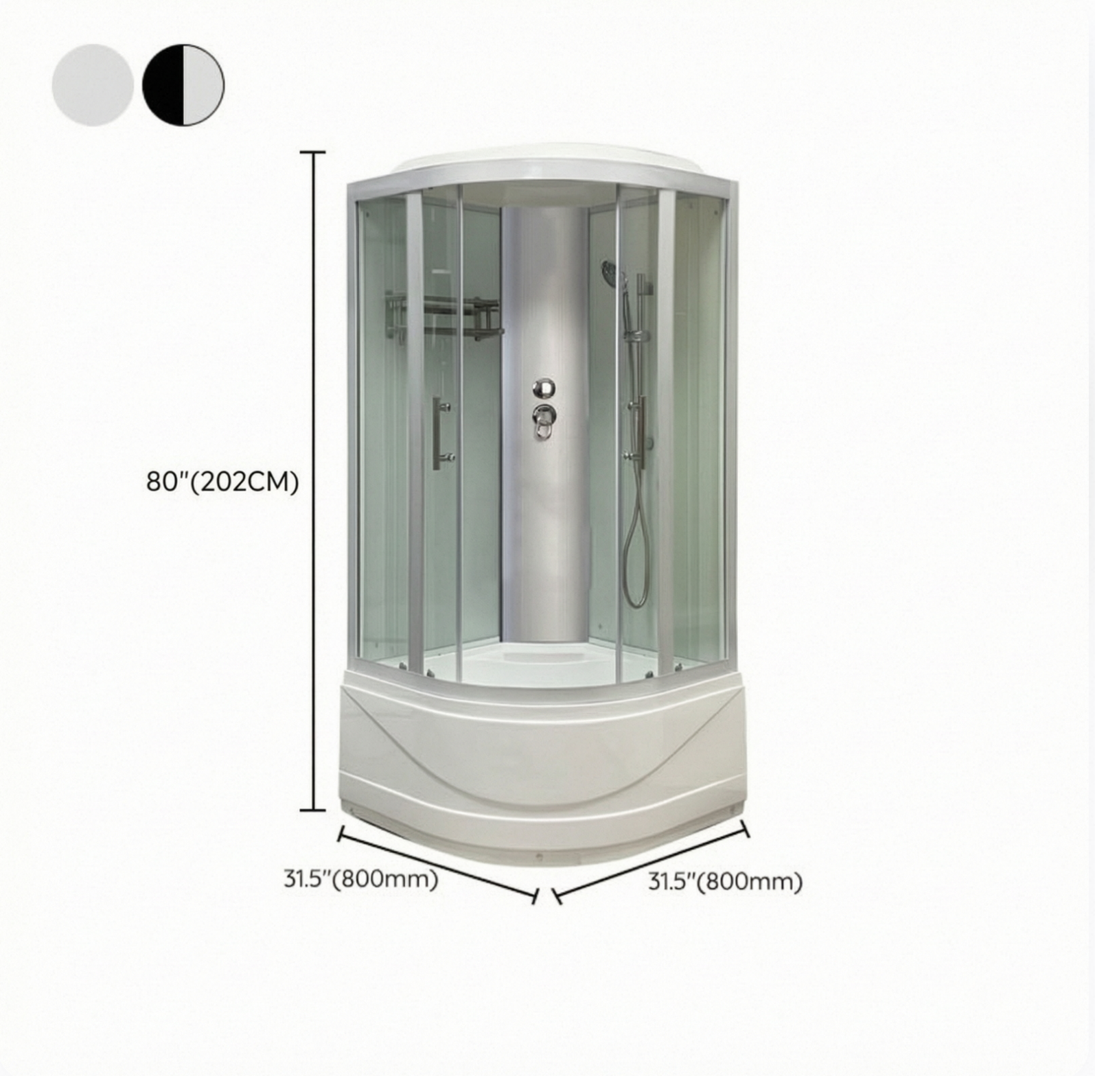 Round Tub & Shower Kit Double Sliding Tempered Glass Tub & Shower Kit Clearhalo 'Bathroom Remodel & Bathroom Fixtures' 'Home Improvement' 'home_improvement' 'home_improvement_shower_stalls_enclosures' 'Shower Stalls & Enclosures' 'shower_stalls_enclosures' 'Showers & Bathtubs' ScreenShot_2026-07-07_172134_131
