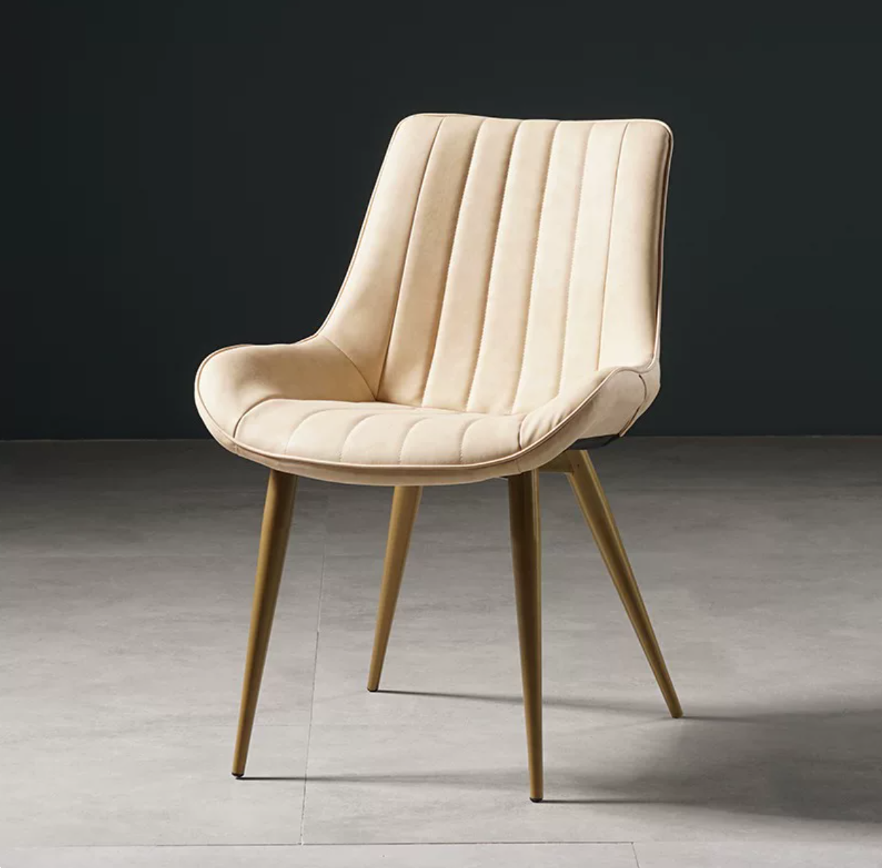 Glam Style Side Chair Faux Leather Gold Frame Dining Chair for Home Khaki Clearhalo 'Dining Chairs' 'Dining Tables & Seating' 'dining_chair' 'furn' 'furn_dining_chair' 'Furniture' 'Kitchen & Dining Furniture' ScreenShot_2026-07-17_173854_747