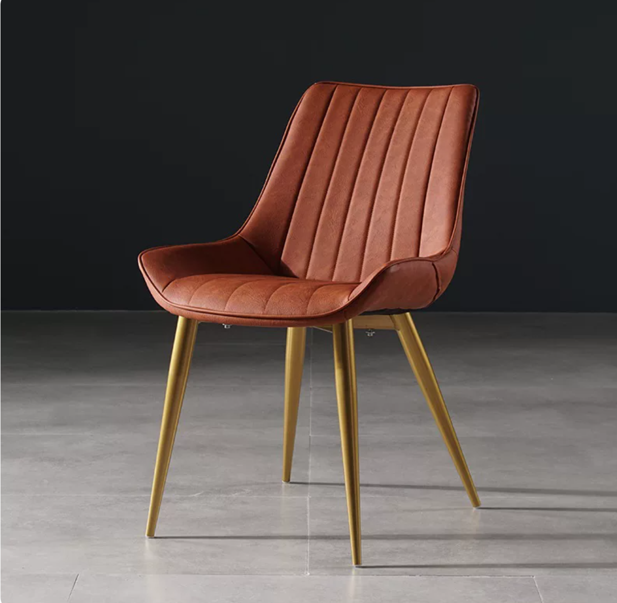 Glam Style Side Chair Faux Leather Gold Frame Dining Chair for Home Orange Clearhalo 'Dining Chairs' 'Dining Tables & Seating' 'dining_chair' 'furn' 'furn_dining_chair' 'Furniture' 'Kitchen & Dining Furniture' ScreenShot_2026-07-17_173955_176