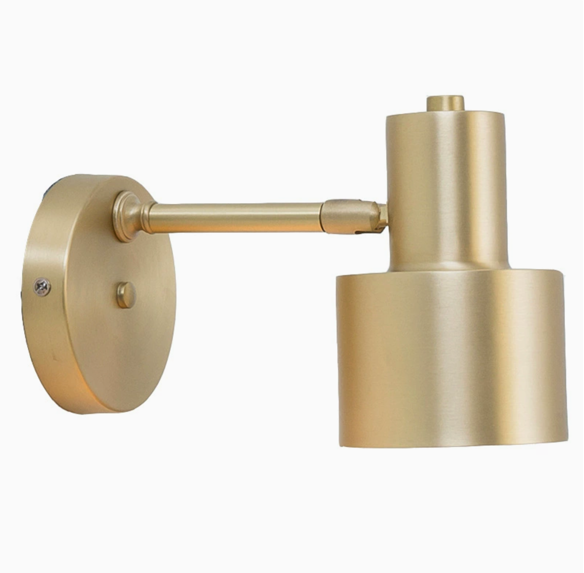 Brushed Brass 1 Head Wall Sconce Light Vintage Retro Metallic Cylinder Shade Wall Lighting for Bedroom Clearhalo 'Art deco wall lights' 'Cast Iron' 'Glass' 'Industrial wall lights' 'Industrial' 'Middle century wall lights' 'Modern' 'Rustic wall lights' 'Tiffany' 'Traditional wall lights' 'Wall Lamps & Sconces' 'Wall Lights' Lighting' ScreenShot_2026-09-28_145238_737