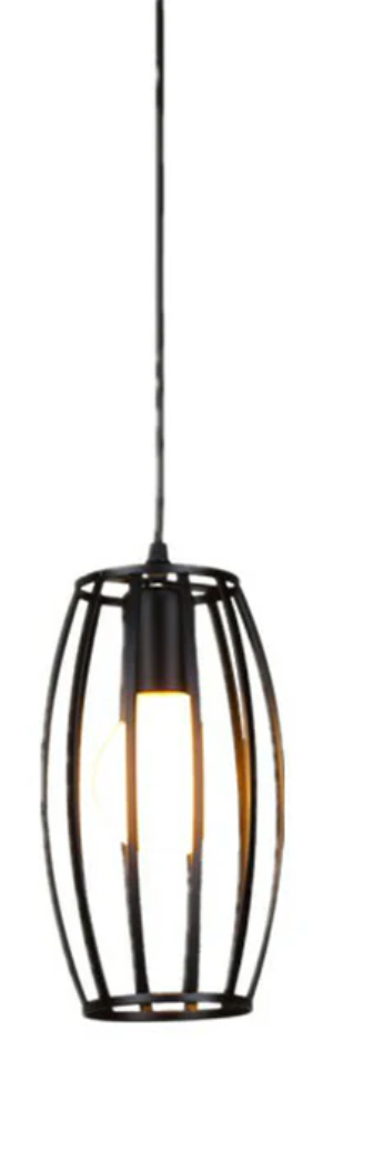 Lámpara de techo colgante geométrico de la lámpara de suspensión de metal de una sola bombilla en negro