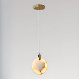 Alabaster Disc Pendant Light, Single or Stair Cluster up to 15 Lights Single, 5.9 in (15 cm) Pendant Light Clearhalo Alabaster Alabaster Lighting Lighting Modern Pendants Pendants clearhalo-b5r-1055756471102-X1_ee4a0401-c4b1-49d4-8d2e-e5d2085bc33b