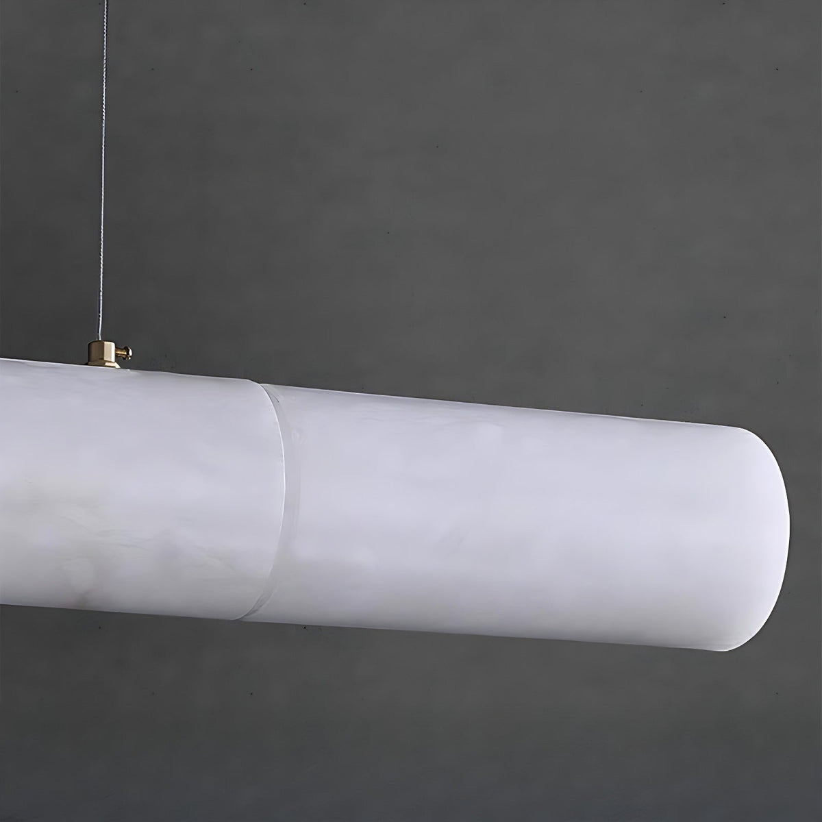 Natural Alabaster Tube Linear Pendant Light with Brass Canopy, 5 Lengths Linear Pendant Light Clearhalo Alabaster Alabaster Lighting Ceiling Lights Island lights Lighting Pendants clearhalo-b5r-1059709330387-O2_7331fdd2-5436-4d59-8bec-267ca32a3e0f