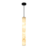 Slim Alabaster Tube Pendant Light with Copper Canopy, Adjustable Cord Pendant Light Clearhalo Alabaster Alabaster Lighting Lighting Modern Pendants Pendants clearhalo-b5r-815437637776-G4_f3c805cf-df80-4e7e-a1d3-475b08c6085c