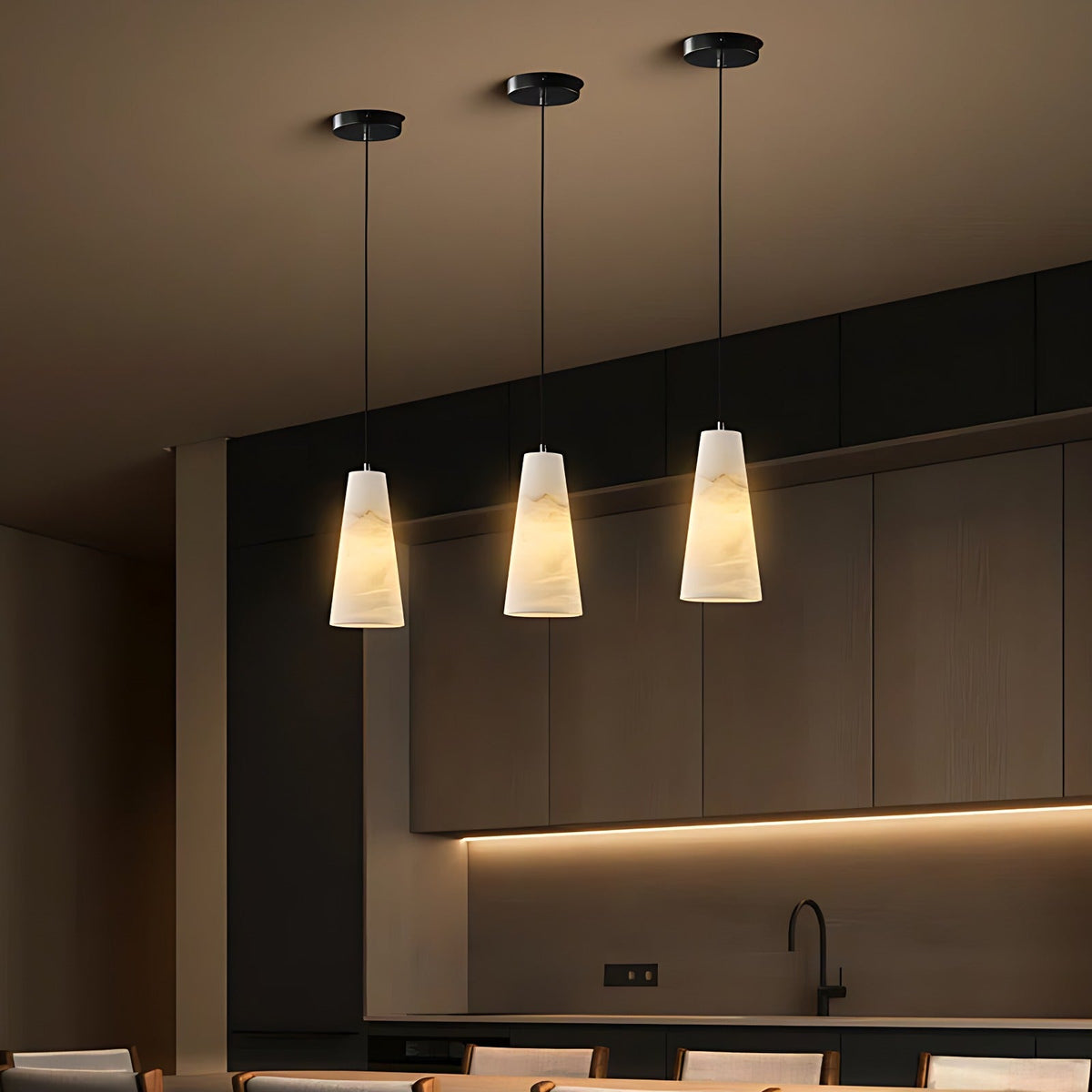 Wide Tapered Alabaster Cone Pendant Light for Kitchen Island and Dining Pendant Light Clearhalo Alabaster Alabaster Lighting Lighting Modern Pendants Pendants clearhalo-b5r-894764598052-G1_e7e33cfa-e2e7-4e82-9f59-3b08dd4477de