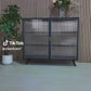 Rectangle Metal Storage Sideboard Contemporary Side Board with Glass Door