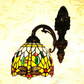 Stained Art Glass Bronze Sconce Domed 1 Head Tiffany Style Wall Mount Light Fixture with Dragonfly Pattern Clearhalo 'Art deco wall lights' 'Cast Iron' 'Glass' 'Industrial' 'Middle century wall lights' 'Modern' 'Tiffany wall lights' 'Tiffany' 'Traditional wall lights' 'Wall Lamps & Sconces' 'Wall Lights' Lighting' wechat_2025-11-06_143916_205