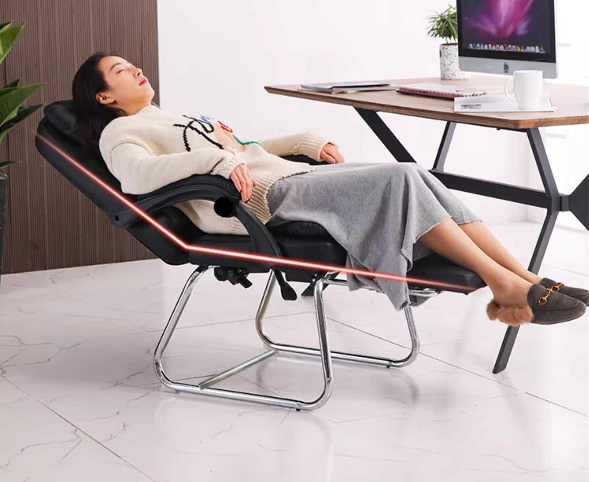 No Wheels Office Chair Modern No Distressing Ergonomic Chair Clearhalo 'furn' 'furn_office_chair' 'Furniture' 'Office Chairs' 'Office Furniture' 'office_chair' wechat_2025-12-04_165930_078