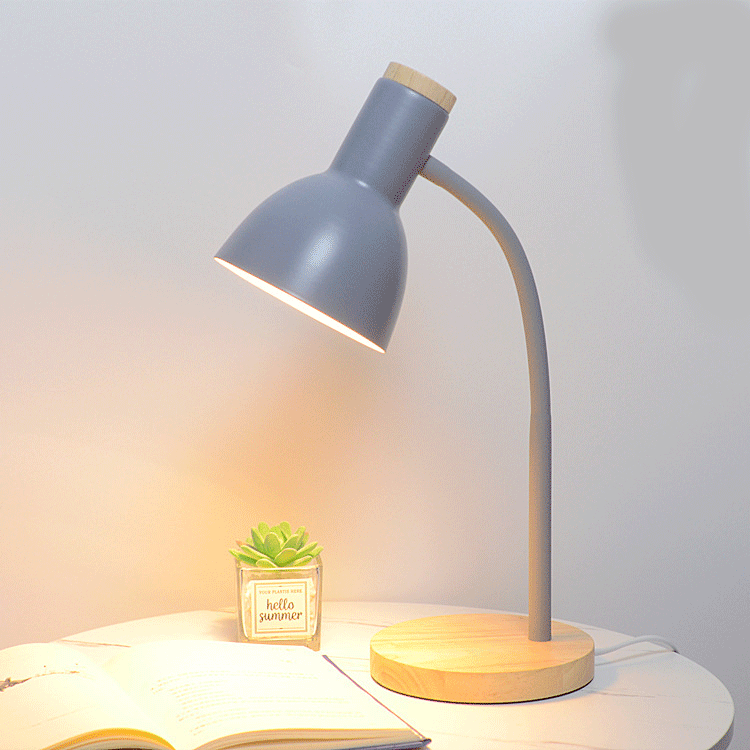 Eye-Caring Metal Desk Lamp One Light Nordic Style Study Light for Child Bedroom Grey Clearhalo 'Lamps' 'Table Lamps' Lighting' 1