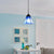 1 Bulb Mini Pendant Light Mediterranean Bell Blue Glass Suspension Lighting for Dining Room Blue Clearhalo 'Ceiling Lights' 'Industrial' 'Middle Century Pendants' 'Pendant Lights' 'Pendants' 'Tiffany close to ceiling' 'Tiffany Pendants' 'Tiffany' Lighting' 100052