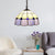 Beige/Orange/Blue Dome Hanging Pendant Light Tiffany 1 Bulb Stained Art Glass Ceiling Hang Fixture for Living Room, 8"/12"/16" W Purple Clearhalo 'Ceiling Lights' 'Industrial' 'Middle Century Pendants' 'Pendant Lights' 'Pendants' 'Tiffany close to ceiling' 'Tiffany Pendants' 'Tiffany' Lighting' 10010