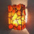 Rectangle Wall Light Industrial Vintage Stained Glass 2 Lights Wall Sconce Fixture for Bedside Brown Clearhalo 'Industrial' 'Middle century wall lights' 'Tiffany wall lights' 'Tiffany' 'Wall Lamps & Sconces' 'Wall Lights' Lighting' 100119
