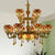 15 Lights Domed Hanging Lamp Victorian Stained Glass Crystal Chandelier Light in Brown for Living Room Brown Clearhalo 'Ceiling Lights' 'Chandeliers' 'Industrial' 'Middle Century Chandeliers' 'Tiffany Chandeliers' 'Tiffany close to ceiling' 'Tiffany' Lighting' 100424