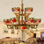 15 Lights Dome Shade Hanging Light Tiffany Stained Glass Two-Tier Chandelier with Flower Pattern for Dining Room Bronze Clearhalo 'Ceiling Lights' 'Chandeliers' 'Close To Ceiling Lights' 'Industrial' 'Middle Century Chandeliers' 'Tiffany Chandeliers' 'Tiffany close to ceiling' 'Tiffany' Lighting' 100428