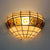 Bowl Wall Lighting Traditional 1 Light Stained Glass Wall Sconce Light for the Staircase Beige Clearhalo 'Industrial' 'Middle century wall lights' 'Tiffany wall lights' 'Tiffany' 'Wall Lamps & Sconces' 'Wall Lights' Lighting' 100593