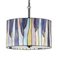 Purple 1 Light Pendant Ceiling Light Tiffany Style Stainless Glass Drum Hanging Lamp Kit for Living Room Clearhalo 'Ceiling Lights' 'Industrial' 'Middle Century Pendants' 'Pendant Lights' 'Pendants' 'Tiffany close to ceiling' 'Tiffany Pendants' 'Tiffany' Lighting' 100853