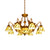 Stained Glass Cone Hanging Chandelier Tiffany 11 Lights Yellow Pendant Light Yellow Clearhalo 'Ceiling Lights' 'Chandeliers' 'Industrial' 'Middle Century Chandeliers' 'Pendant Lights' 'Tiffany Chandeliers' 'Tiffany close to ceiling' 'Tiffany' Lighting' 100883