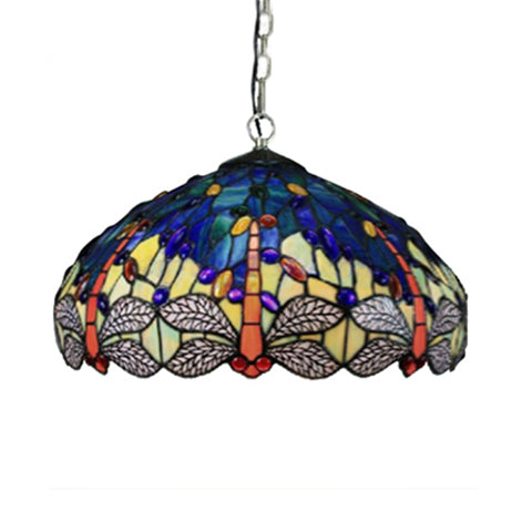 1 Head Bedroom Pendant Lighting Mediterranean Blue Ceiling Hanging Light with Dome Handcrafted Art Glass Shade Blue Clearhalo 'Ceiling Lights' 'Close To Ceiling Lights' 'Glass shade' 'Glass' 'Industrial' 'Middle Century Pendants' 'Pendant Lights' 'Pendants' 'Tiffany close to ceiling' 'Tiffany Pendants' 'Tiffany' Lighting' 100957