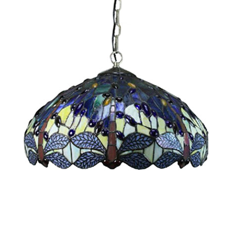 1 Head Bedroom Pendant Lighting Mediterranean Blue Ceiling Hanging Light with Dome Handcrafted Art Glass Shade Clearhalo 'Ceiling Lights' 'Close To Ceiling Lights' 'Glass shade' 'Glass' 'Industrial' 'Middle Century Pendants' 'Pendant Lights' 'Pendants' 'Tiffany close to ceiling' 'Tiffany Pendants' 'Tiffany' Lighting' 100958