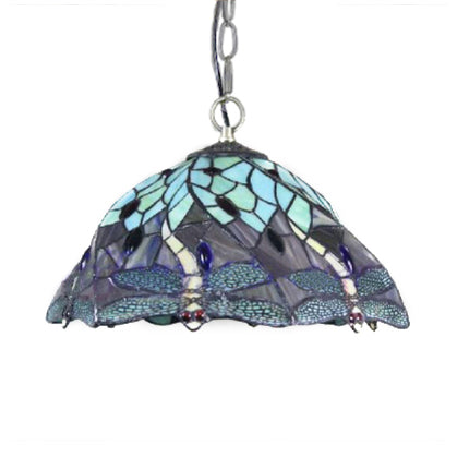 Flared Hanging Light 1 Head Orange Stained Art Glass Tiffany-Style Suspended Lighting Fixture Clearhalo 'Ceiling Lights' 'Chandeliers' 'Industrial' 'Middle Century Pendants' 'Pendant Lights' 'Pendants' 'Tiffany close to ceiling' 'Tiffany Pendants' 'Tiffany' Lighting' 100960
