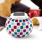 Mosaic Globe Table Lighting Stained Glass Shade Decorative Solar Lighting Fixture for Bedside Purplish Blue Clearhalo 'Lamps' 'Table Lamps' Lighting' 100990