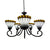 Country Cone Shade Chandelier Stained Glass 5 Lights Chandelier light in White for Living Room White Clearhalo 'Ceiling Lights' 'Chandeliers' 'Industrial' 'Middle Century Chandeliers' 'Tiffany Chandeliers' 'Tiffany close to ceiling' 'Tiffany' Lighting' 101153