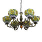 6 Lights Sunflower Hanging Light Tiffany Style Stained Glass Chandelier Lighting for Bedroom Clearhalo 'Ceiling Lights' 'Chandeliers' 'Industrial' 'Middle Century Chandeliers' 'Pendant Lights' 'Tiffany Chandeliers' 'Tiffany close to ceiling' 'Tiffany' Lighting' 101275