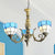 Blue Bowl Shade Chandelier Lights Tiffany Stained Glass 3-Light Chandelier Light Fixture in Blue Blue Clearhalo 'Ceiling Lights' 'Chandeliers' 'Industrial' 'Middle Century Chandeliers' 'Pendant Lights' 'Tiffany Chandeliers' 'Tiffany close to ceiling' 'Tiffany' Lighting' 101329