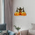 Rustic Bowl-Shaped Wall Lighting Stained Glass 2 Lights Wall Sconce Lighting with Sunflower Pattern in Orange Orange Clearhalo 'Industrial' 'Middle century wall lights' 'Tiffany wall lights' 'Tiffany' 'Wall Lamps & Sconces' 'Wall Lights' Lighting' 101454