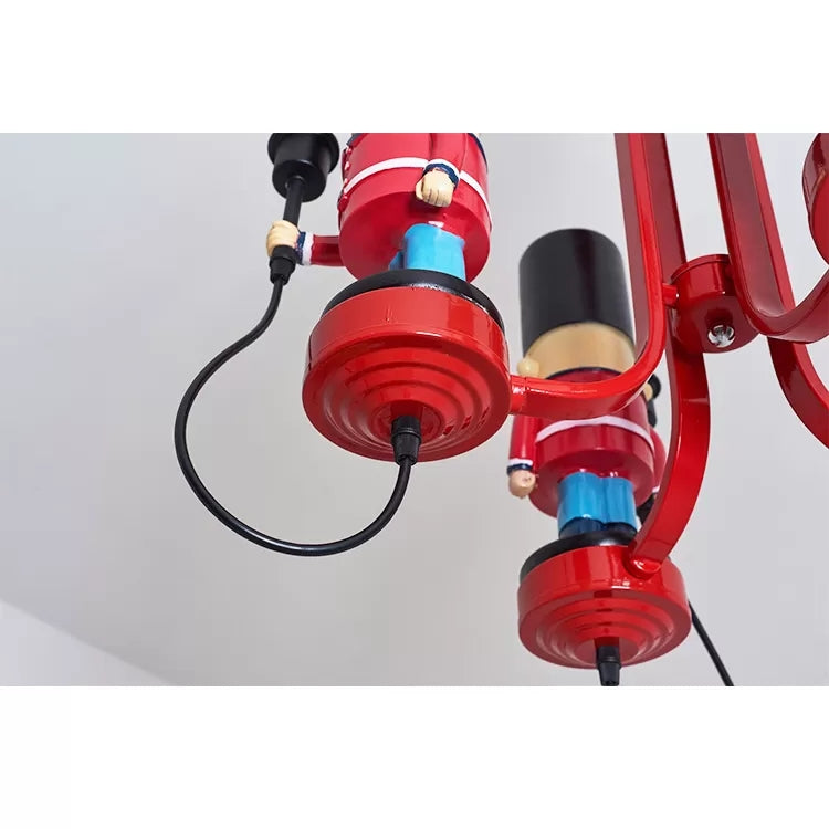 Kindergarten Candle Pendant Light with Solider Metal Modern Red Hanging Light Clearhalo 'Ceiling Lights' 'Chandeliers' Lighting' options 101871