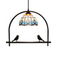 Baroque Design Hanging Light Stained Glass 1 Bulb Tiffany Ceiling Pendant with Bird for Living Room Clearhalo 'Ceiling Lights' 'Industrial' 'Middle Century Pendants' 'Pendant Lights' 'Pendants' 'Tiffany close to ceiling' 'Tiffany Pendants' 'Tiffany' Lighting' 101963